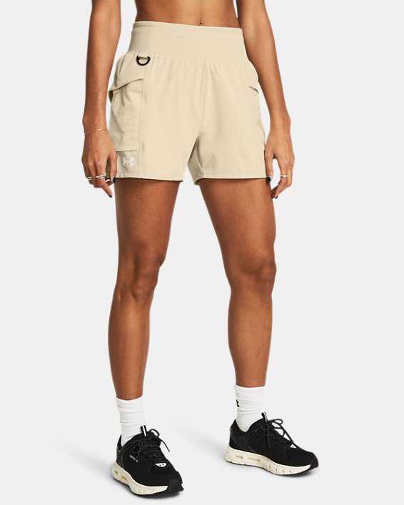 Women's UA Launch Trail Shorts in Brown image number 0